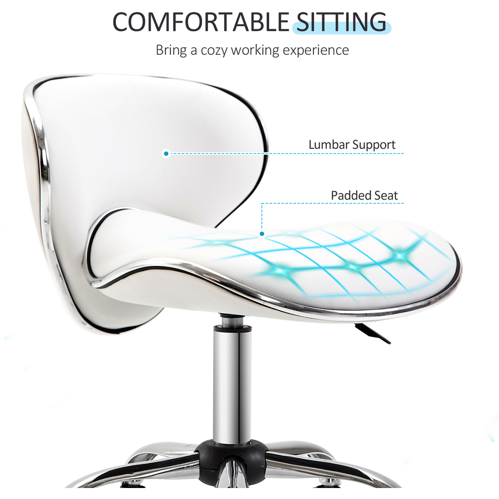 Portland White PU Leather Swivel Chair Image 6