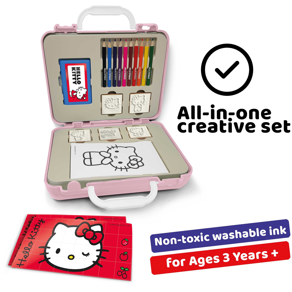 Multiprint Hello Kitty Kids Travel Colouring and Stamp Set Image 3
