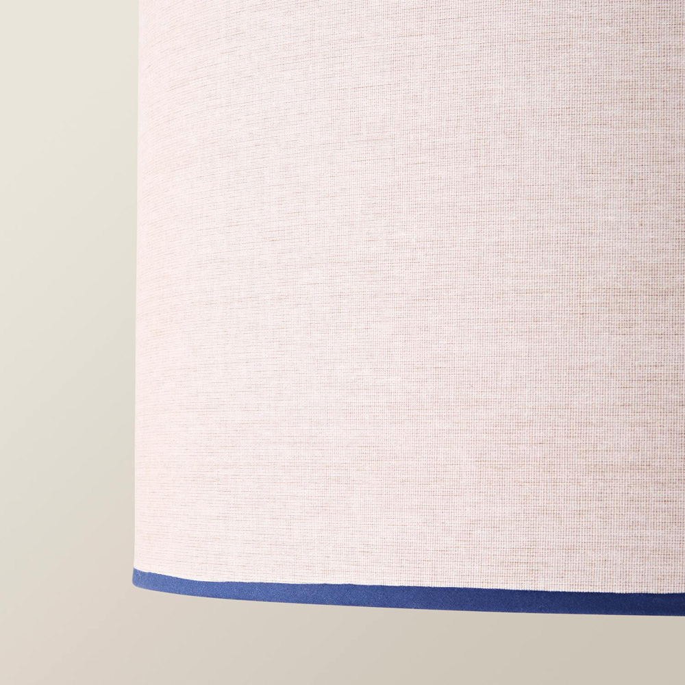 ValueLights Kiara Natural Linen Large Lamp Shade with Navy Trim Inner 45cm Image 5