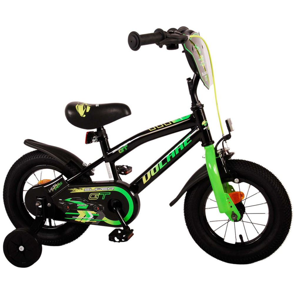 Volare Super GT Kids 12 inch Green Bike with Stabilisers Image 6