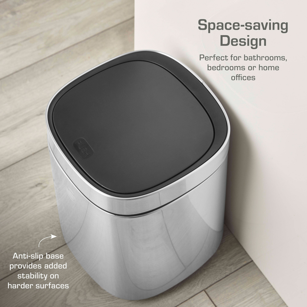 Swan Stainless Steel Touch Bin with Soft Close Lid 12L Image 6