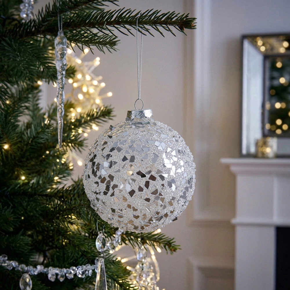 Shiny Sequin Bauble Silver Image 2