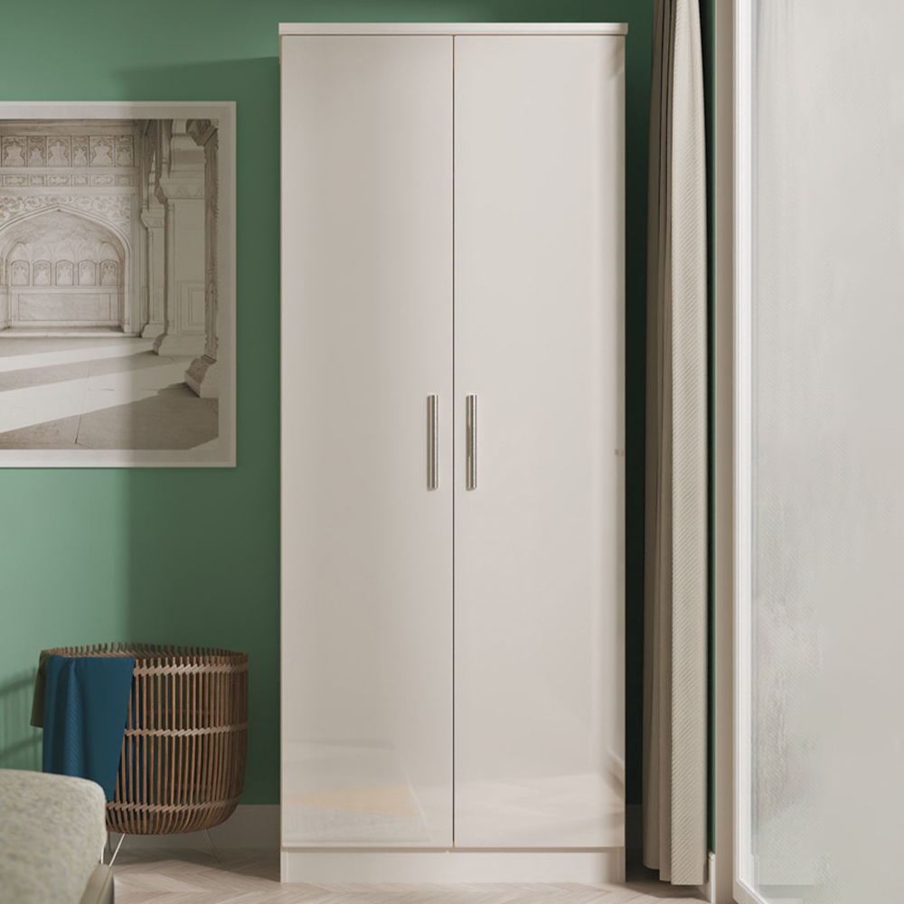 Crowndale Knightsbridge 2 Door Kashmir Gloss Wardrobe Ready Assembled Image 1