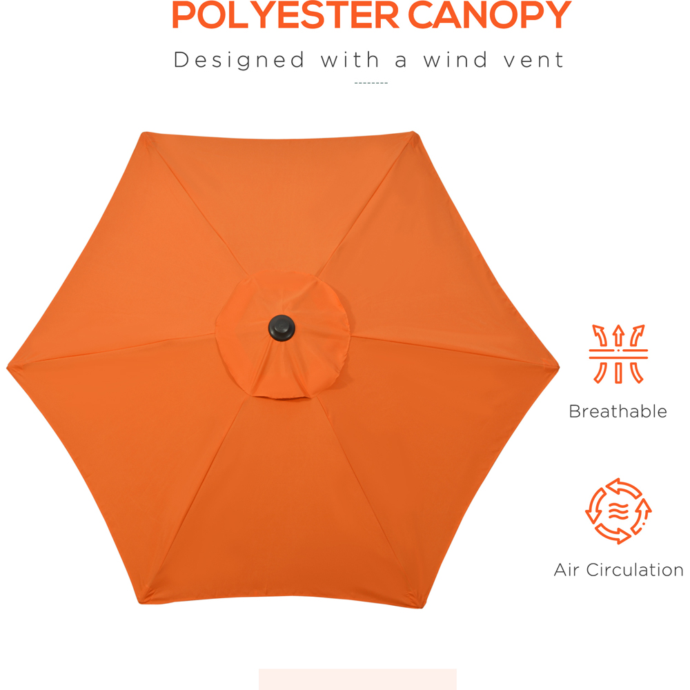 Outsunny Orange Patio Parasol 2m Image 6