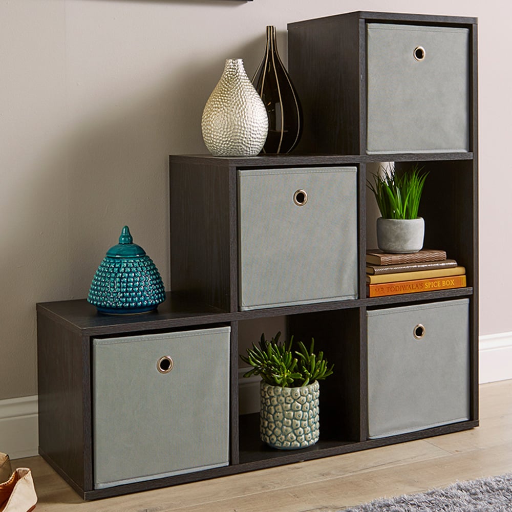 Home Source 6 Cube Black Storage Unit Image 1