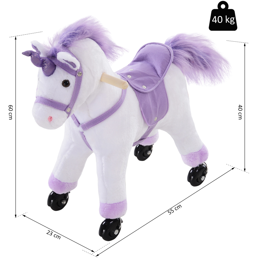 Tommy Toys Walking Horse Unicorn Toddler Ride On Purple Image 3