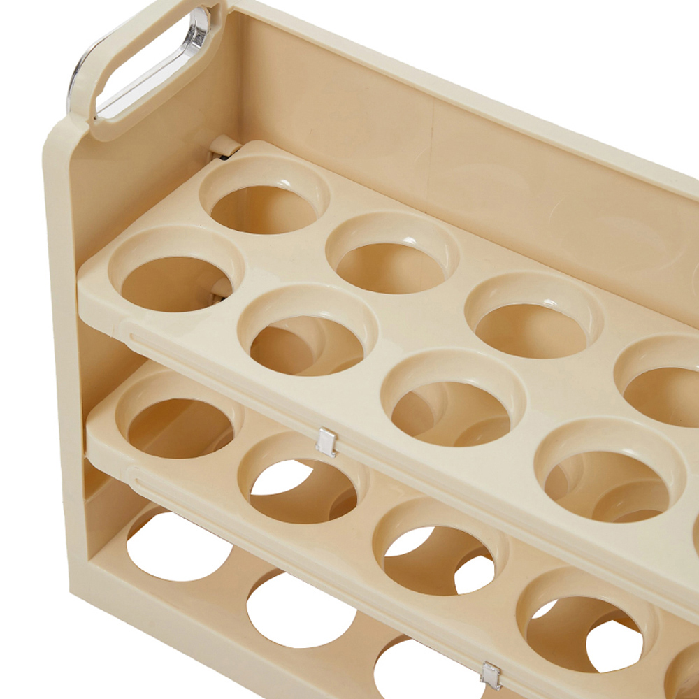 Living and Home Cream 3 Tier 30 Grid Egg Storage Holder Image 3