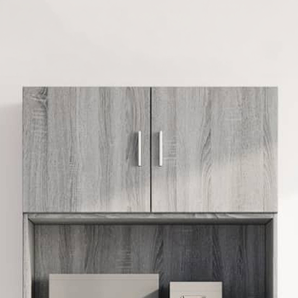 vidaXL 2 Door Grey Sonoma Wooden Wall Cabinet Image 1