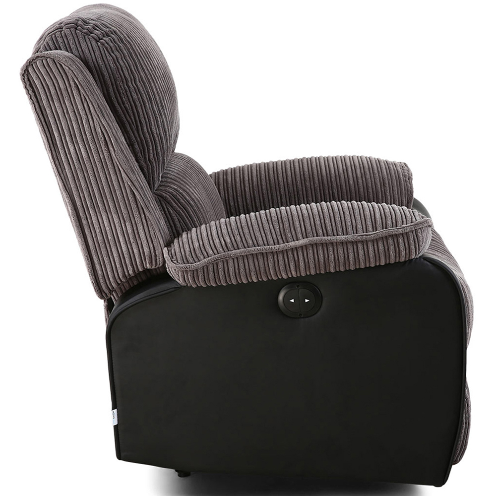 Furniture Online Postana Grey Jumbo Cord Manual Recliner Chair Image 5