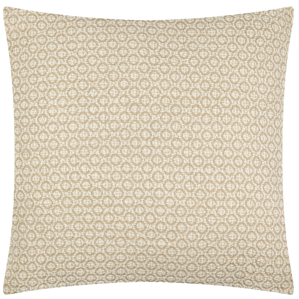 Yard Tryfan Textured Cream Cotton Polyester Filled Cushion Image 1