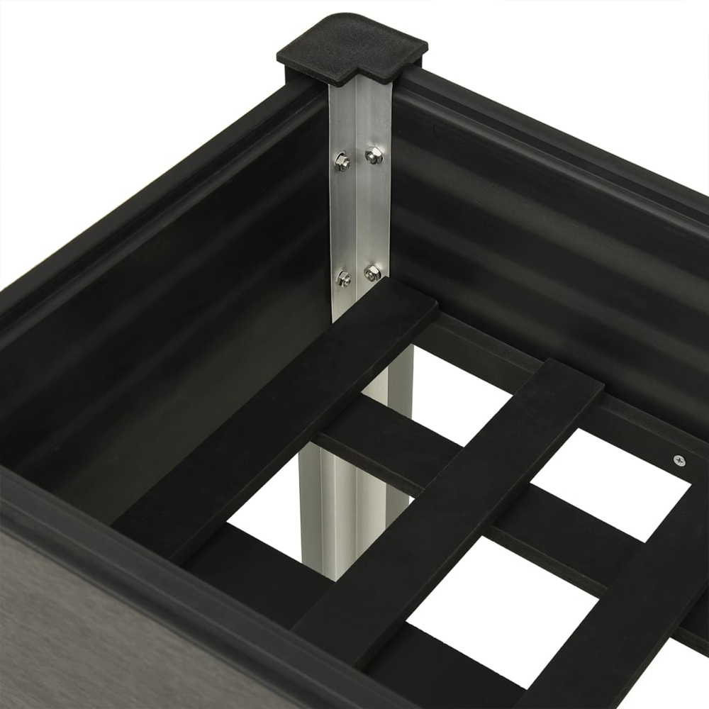 vidaXL Grey Wood-Plastic Composite Raised Garden Bed 75 x 120 x 40cm Image 3
