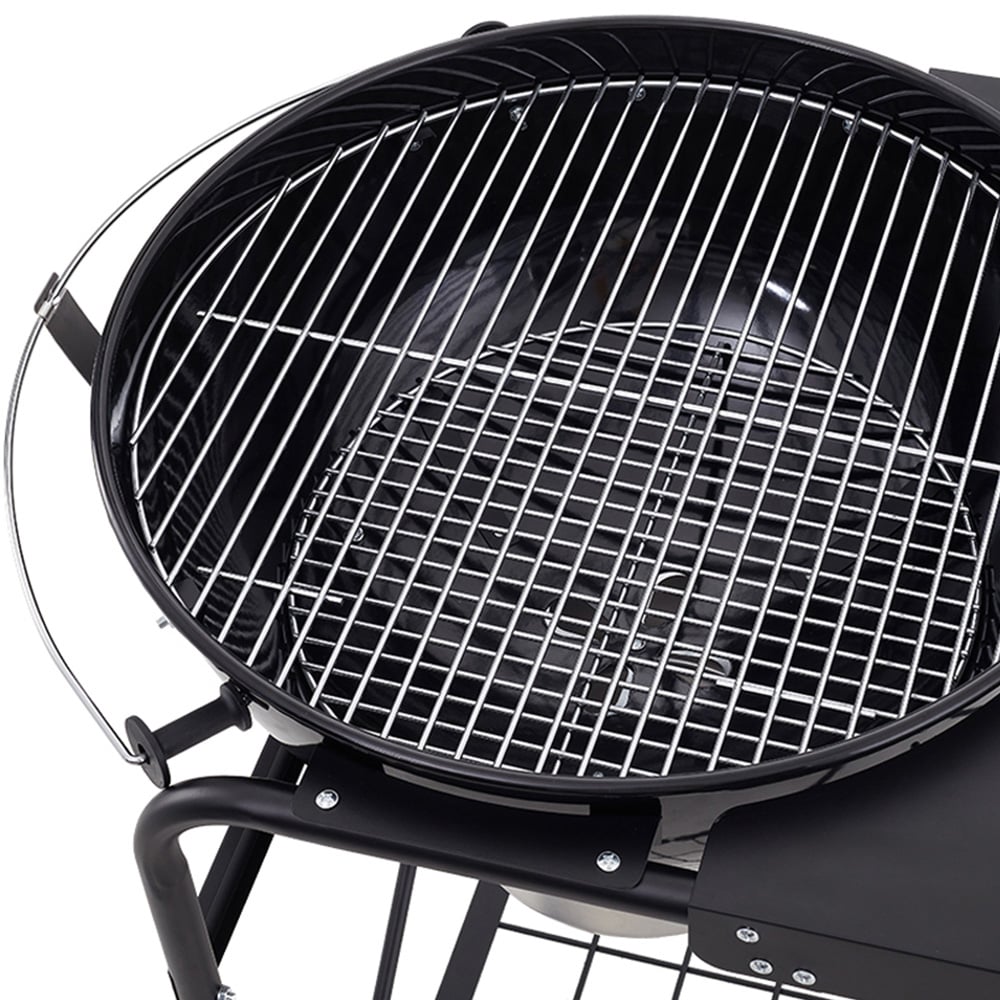 Living and Home Round Outdoor Charcoal BBQ Grill with Side Table Image 5