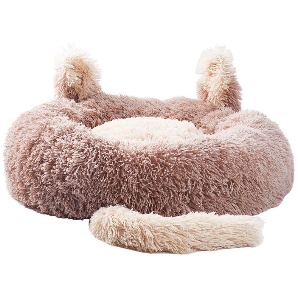 H&O Direct 2.3ft Brown Pet Calming Bed Image 1