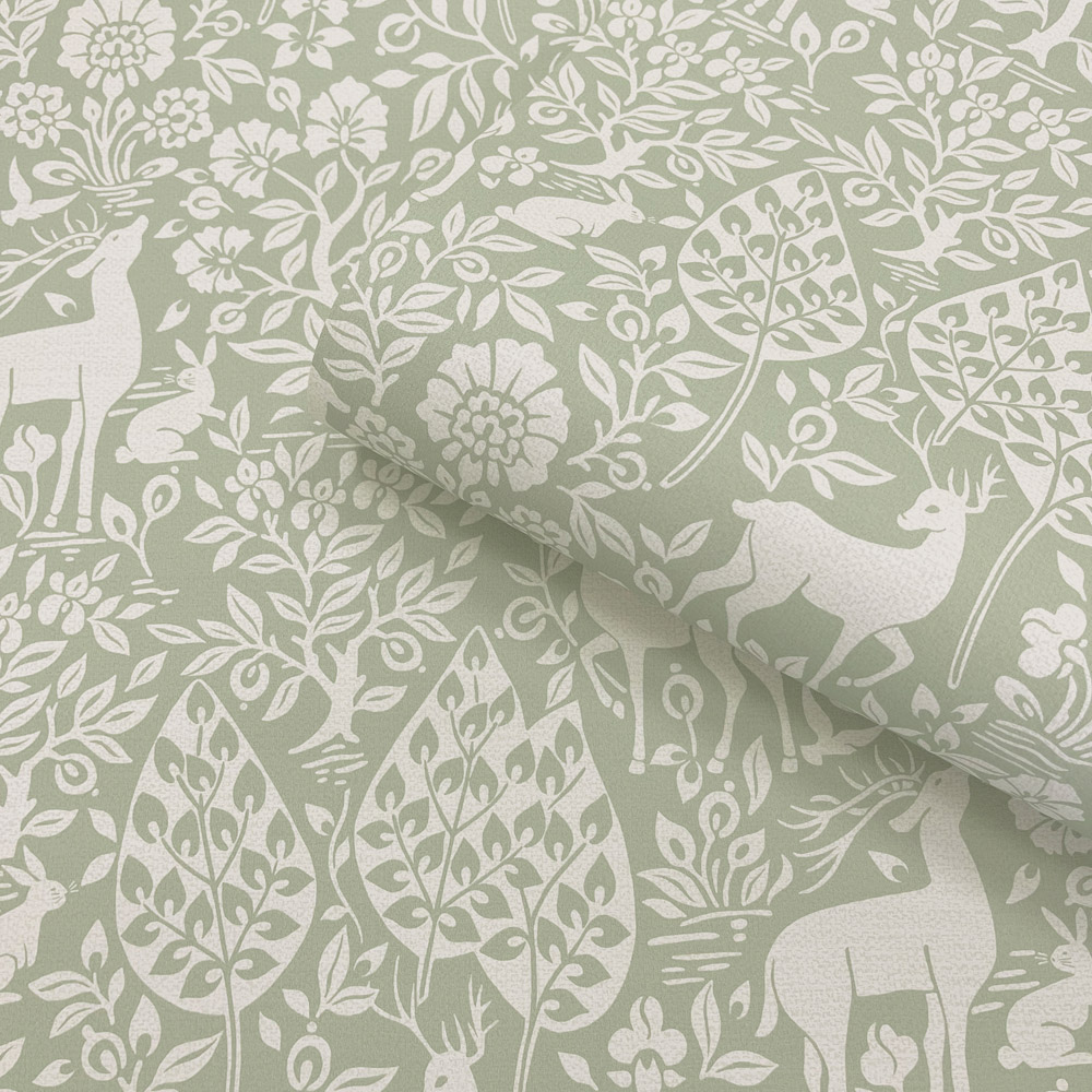 Holden Decor Deer Woods Sage Wallpaper Image 2