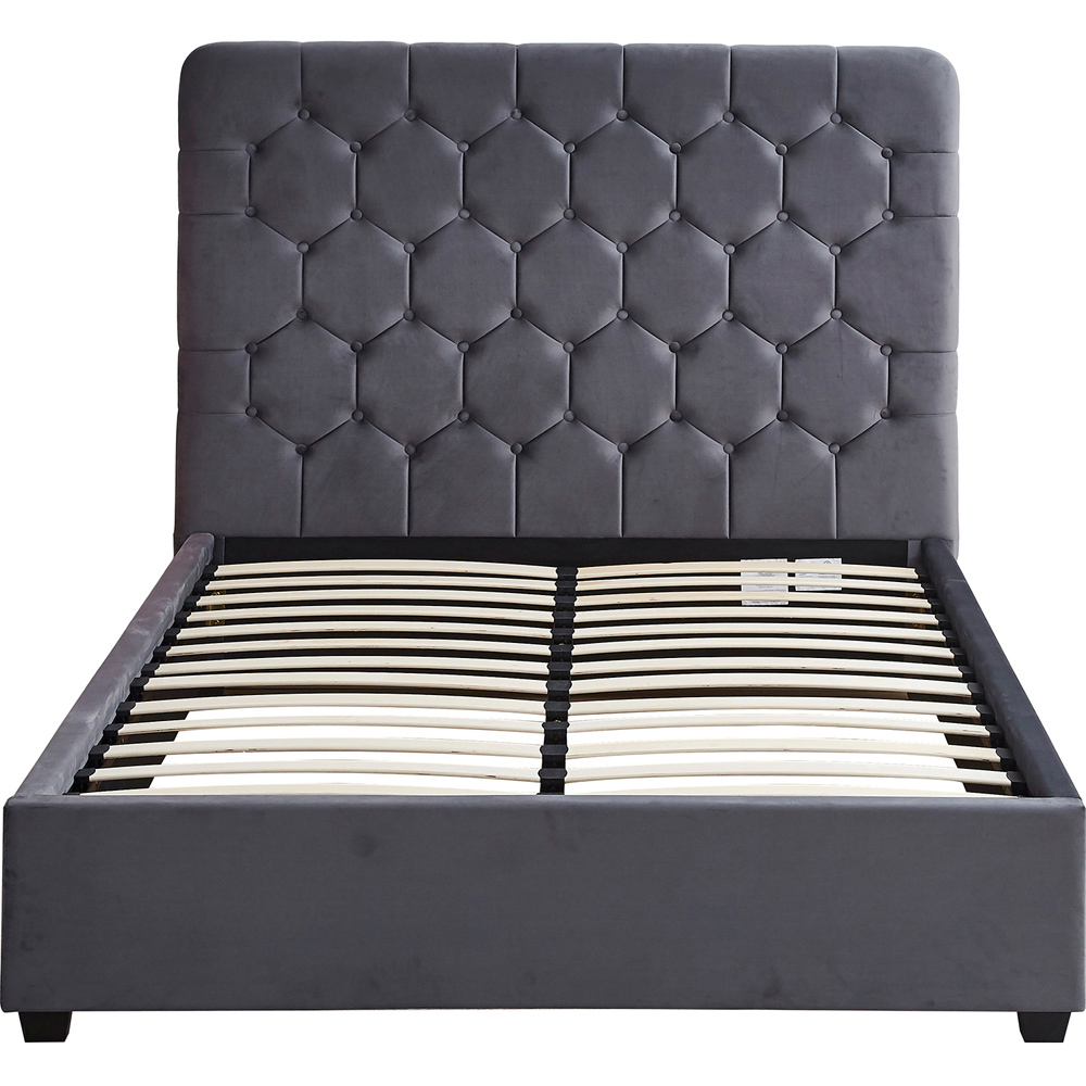 Seconique Madison King Size Grey Velvet Fabric Bed Frame Image 5