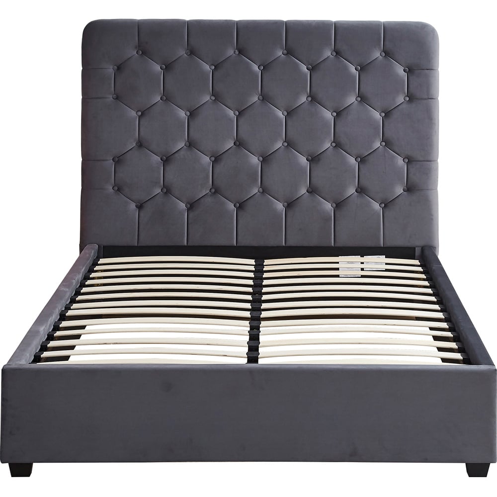 Seconique Madison Double Grey Velvet Fabric Bed Frame Image 5