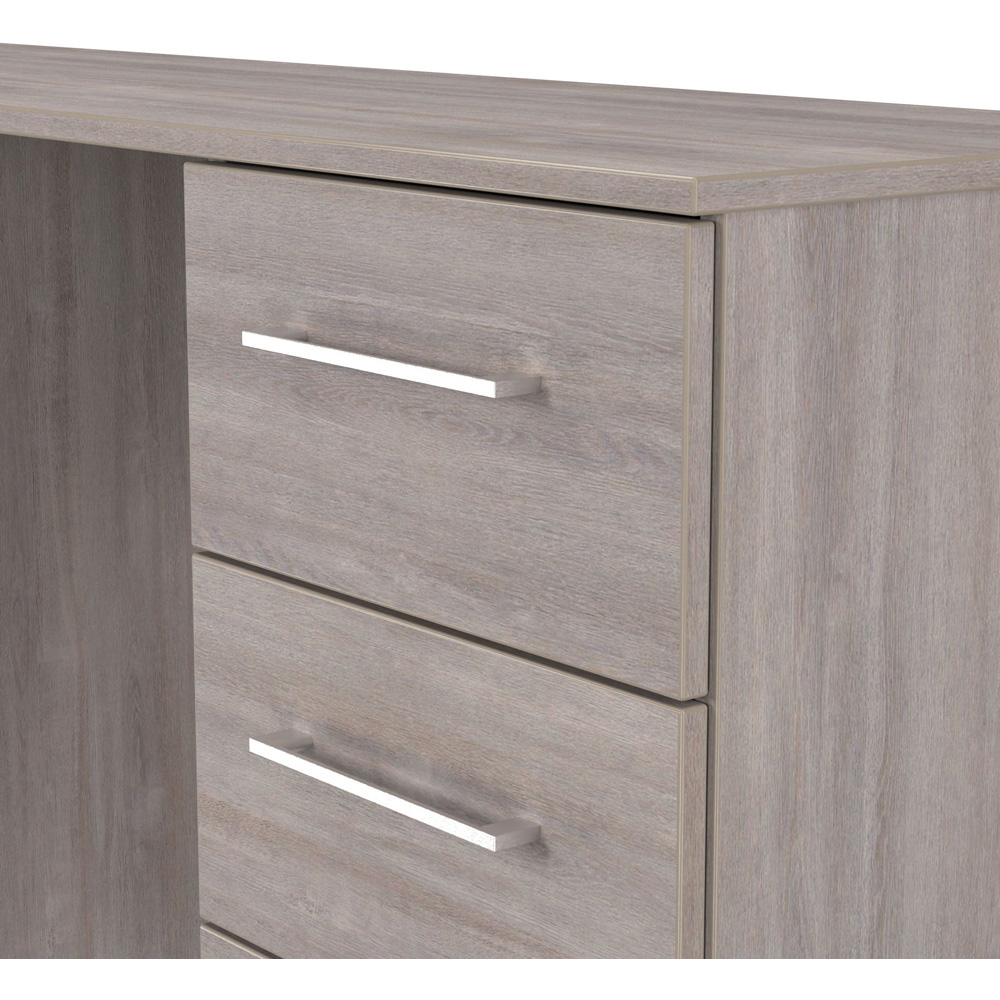Crowndale Worcester 6 Drawer Grey Oak Kneehole Desk Ready Assembled Image 6