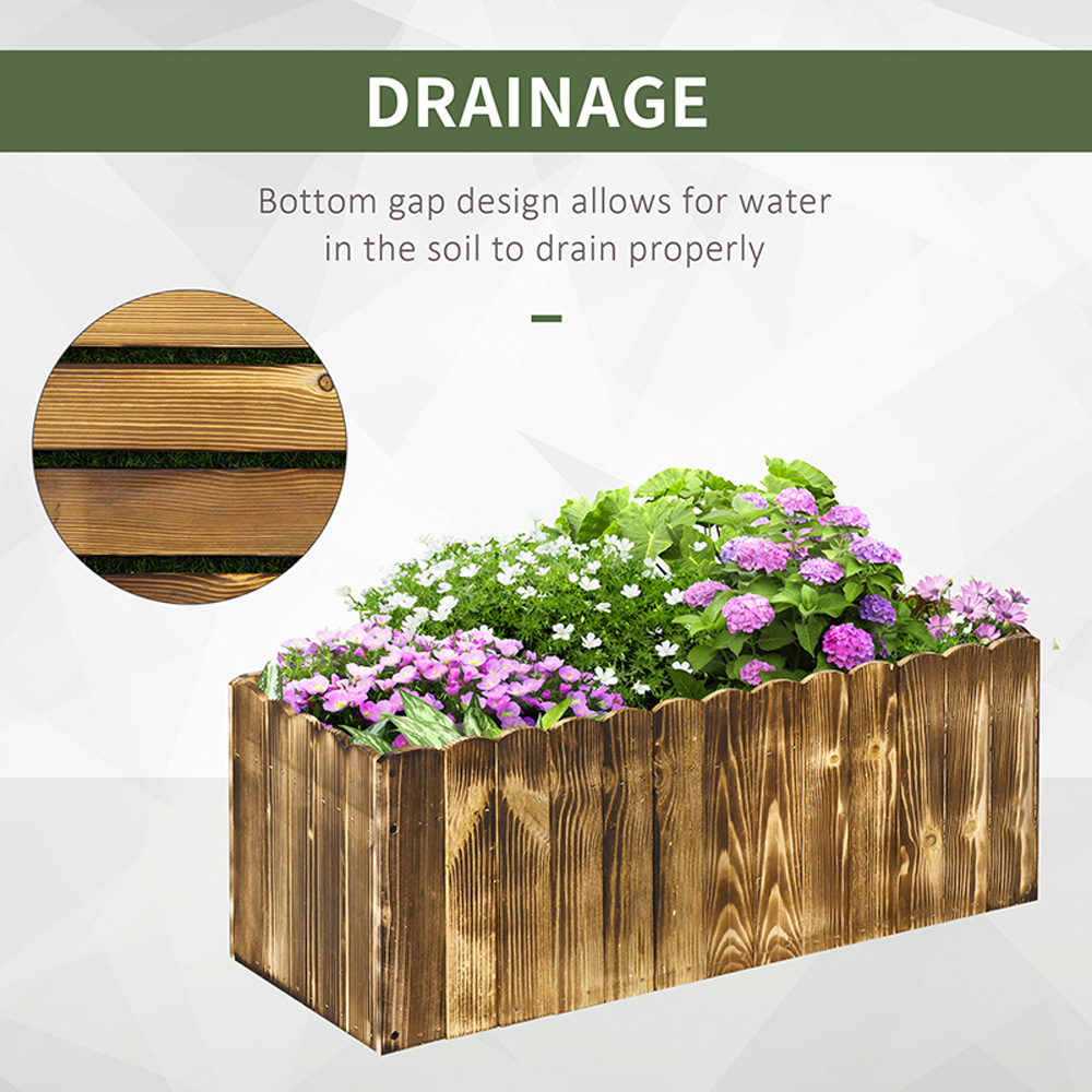 Outsunny Wooden Rectangular Raised Bed Planter 30 x 33 x 80cm Image 5