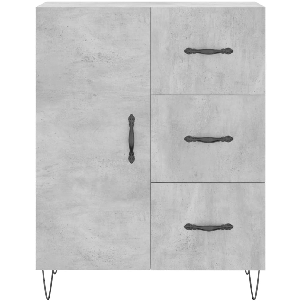 vidaXL 3 Door 3 Drawer Concrete Grey Highboard Image 8