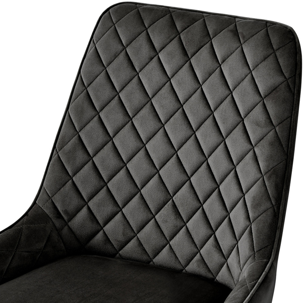 Baumhaus Signature Set of 2 Grey Velvet Dining Chair Image 6