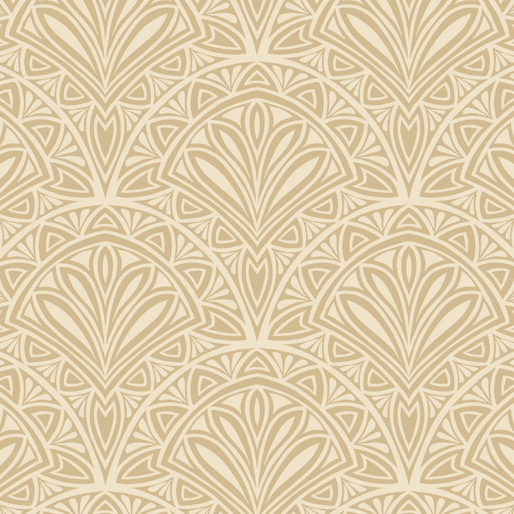 Hoopla Walls Elegance Deco Fan Gold Wallpaper Image 1