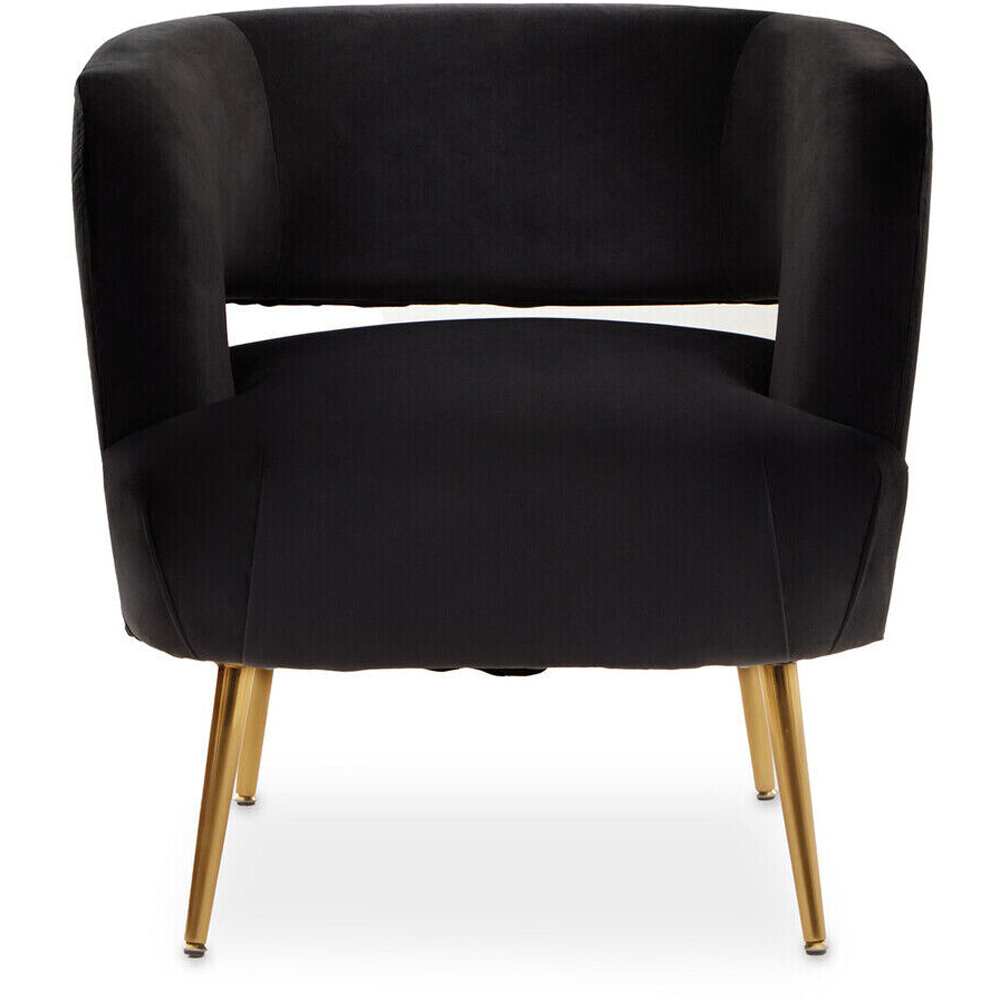 Premier Housewares Larissa Black Velvet Curved Accent Chair Image 5