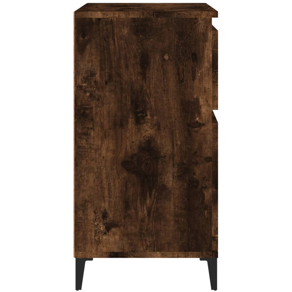 vidaXL 2 Door 2 Drawer Smoked Oak Small Sideboard Image 8
