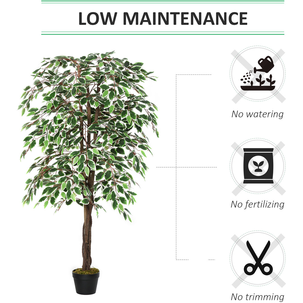 Outsunny Ficus Tree Artificial Plant In Pot 5.2ft Image 6
