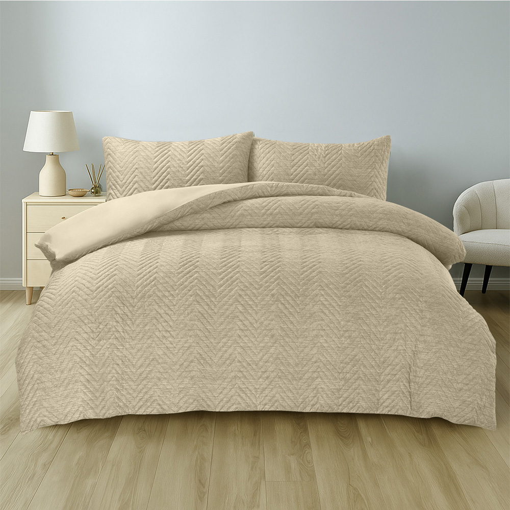 Home Republic Double Hudson Taupe Duvet Set Image 1