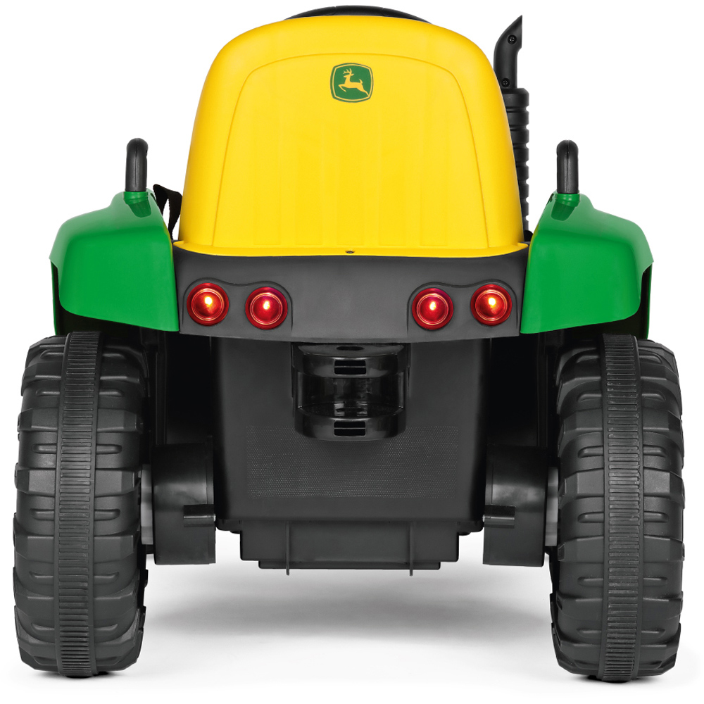 PEG John Deere Farm Power Kids Electric Ride-On Tractor with Trailer Green and Yellow 12V Image 7
