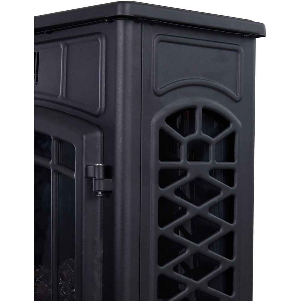 Living and Home 12 Flame Colour 3-Sided Dual-Door Black Electric Fireplace Heater 1800W 23 inch Image 6