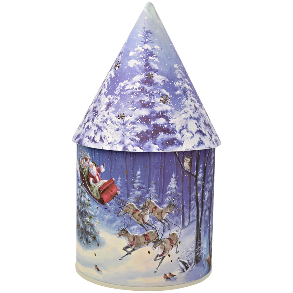 The Seasonal Gift Co Snowman Forest Round LED House Lantern 21cm Image 1