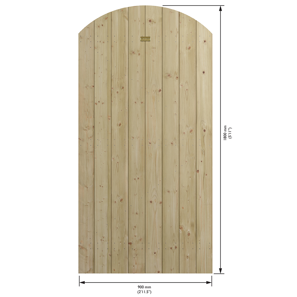 Rowlinson Tongue & Groove Arch Top Wooden Gate Image 8