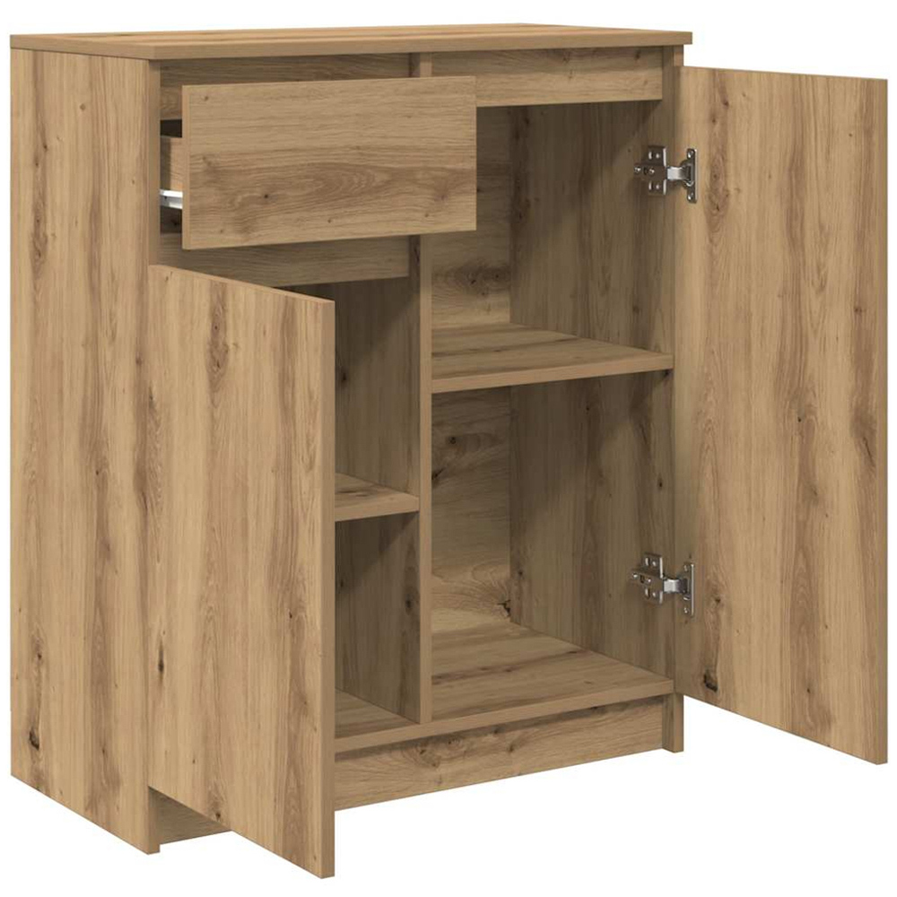 vidaXL 2 Door Single Drawer Artisan Oak Sideboard Image 5