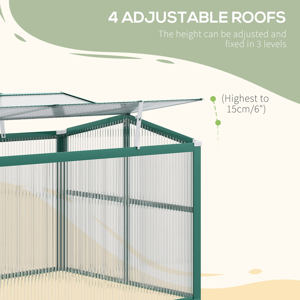 Outsunny Clear Polycarbonate 4.2 x 2.2ft Greenhouse Image 4