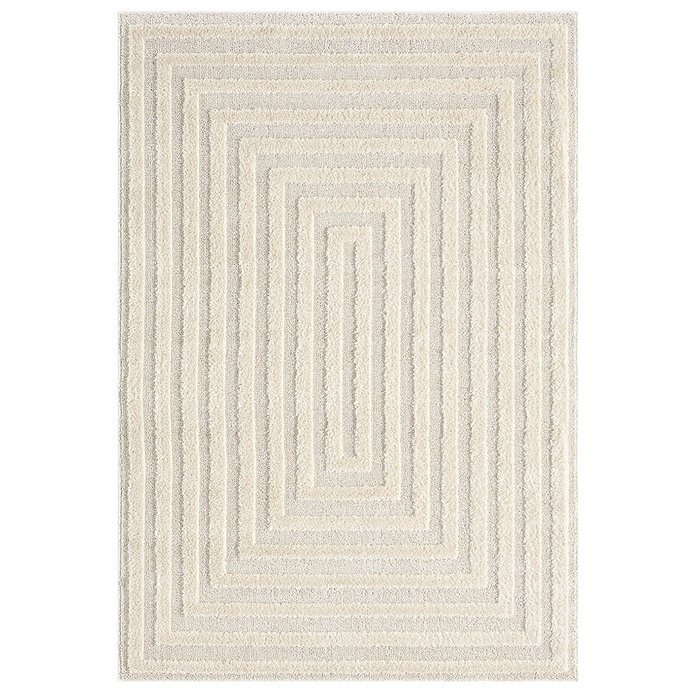 Desire Rugs Isabella Cream Embossed Geometric Rectangle Rug 80 x 150cm Image 1