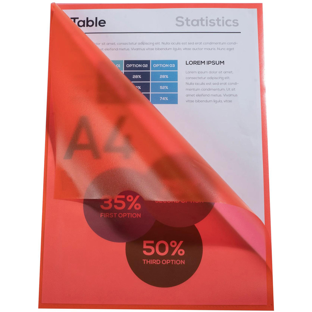 Exacompta A4 Red 0.12mm Grain PP Cut Flush Folder 10 Pack Image 2