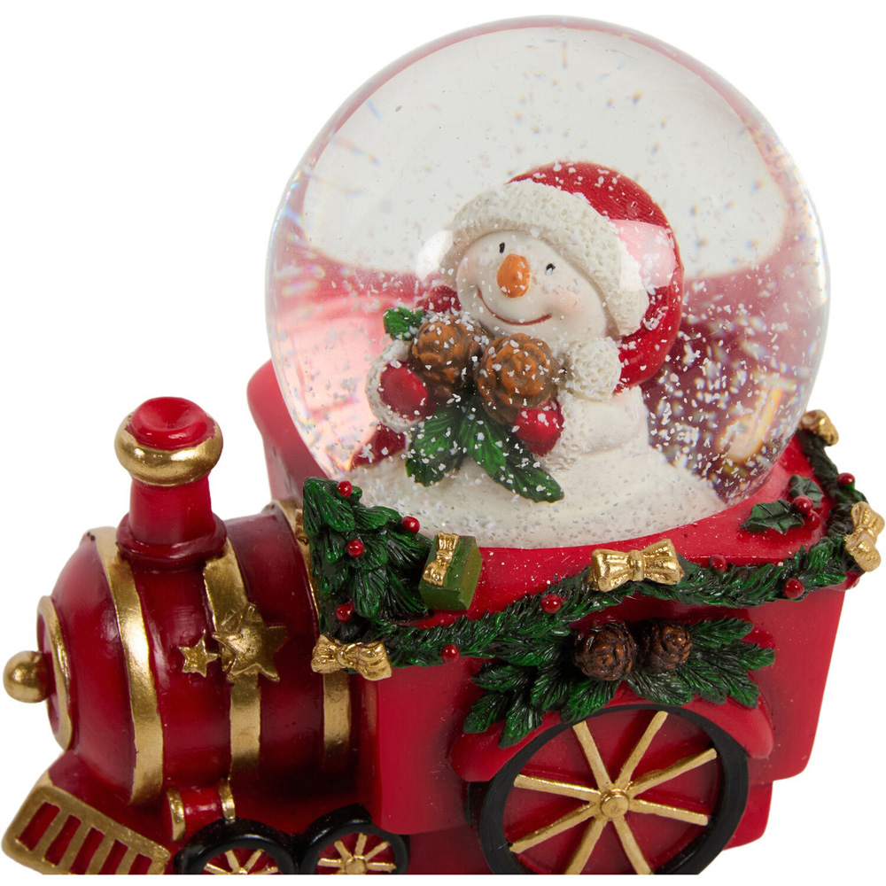 Santa Snowman Train Snow Globe Image 5