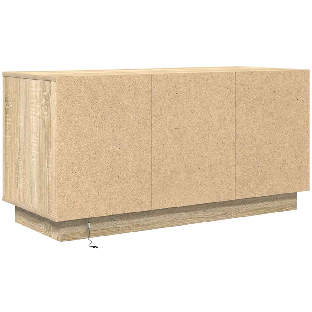 vidaXL 2 Door 2 Drawer Sonoma Oak LED TV Cabinet Image 9