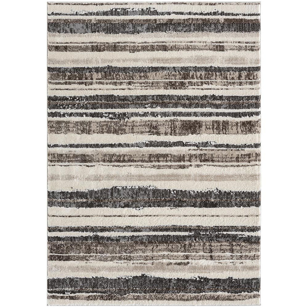 Desire Rugs Eleanor Mocha Striped Embossed Rug 200 x 290cm Image 1