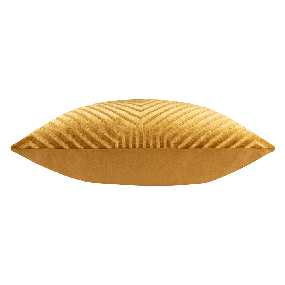 Paoletti Evoke Cut Gold Velvet Cushion 55 x 55cm Image 3