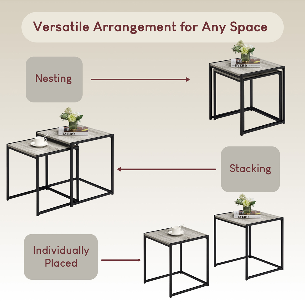 VIDA DESIGNS Brooklyn Grey Nest of Tables Set of 2 Image 6