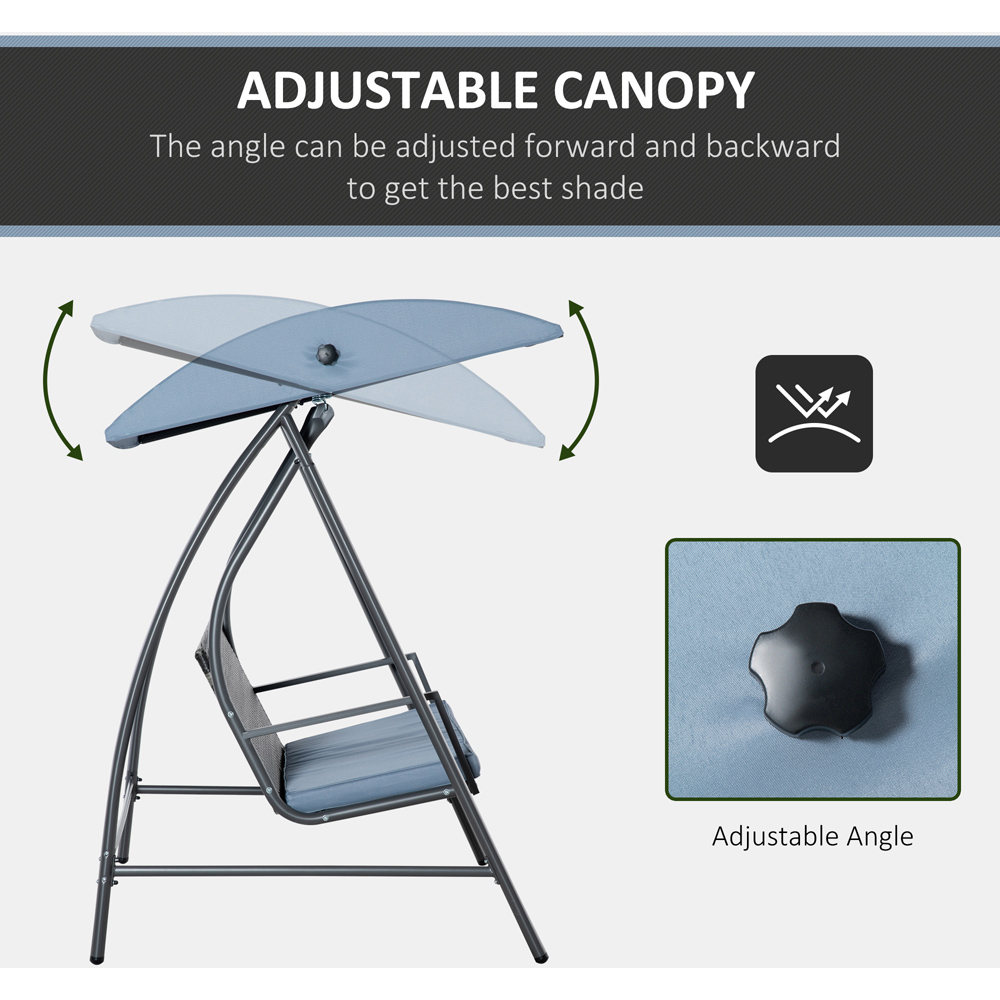 Outsunny 3 Seater Mixed Grey Rattan Swing Chair with Canopy Image 4