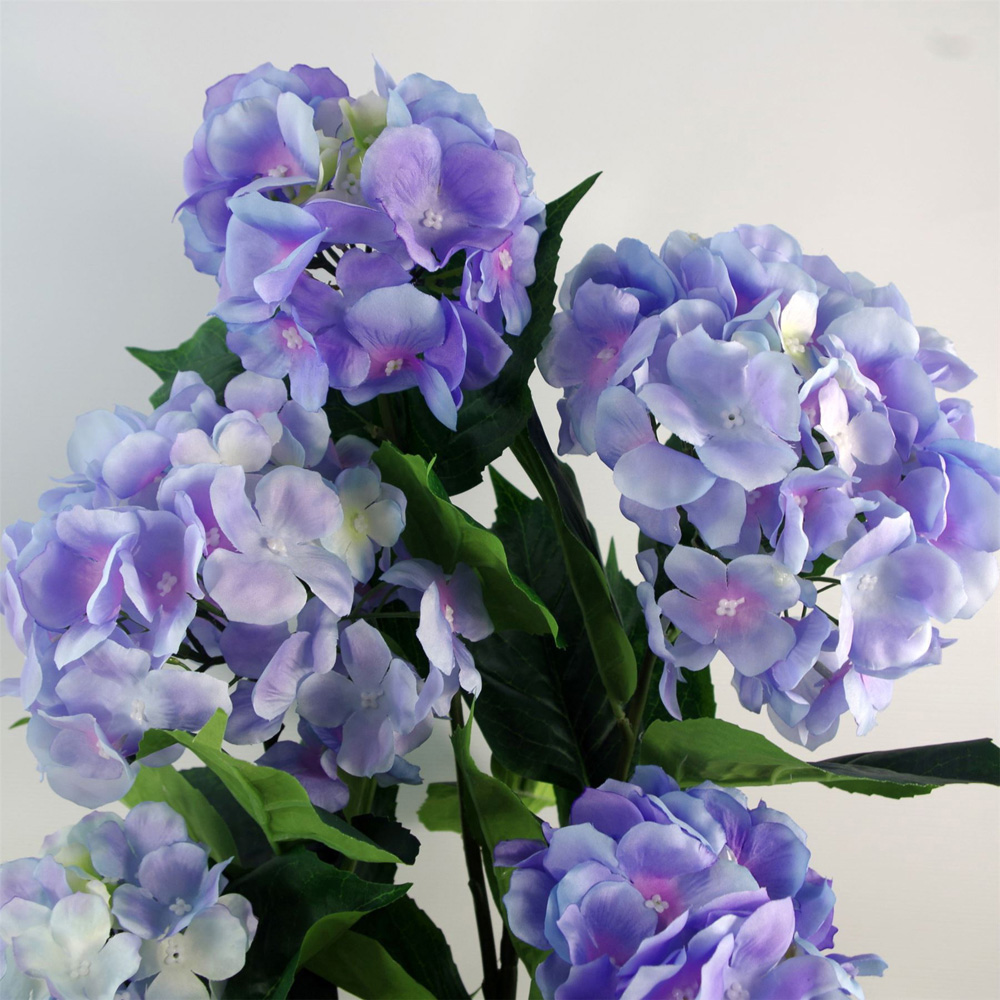 Leaf Blue Hydrangea Artificial Plant Pot with 200 Flowers 90cm Image 2