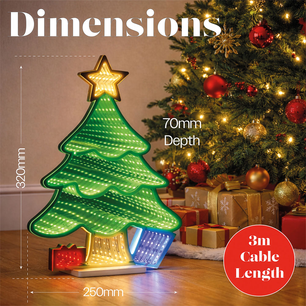 Xmas Haus Multicolour LED Tree Infinity Light Christmas Decoration 25cm Image 8