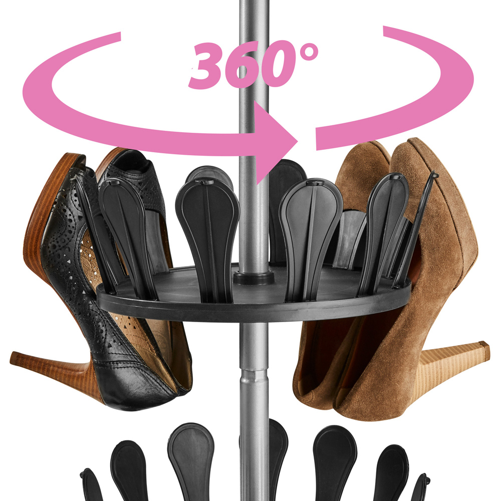 Tectake 8 Tier Rotating Adjustable Shoe Rack Image 4