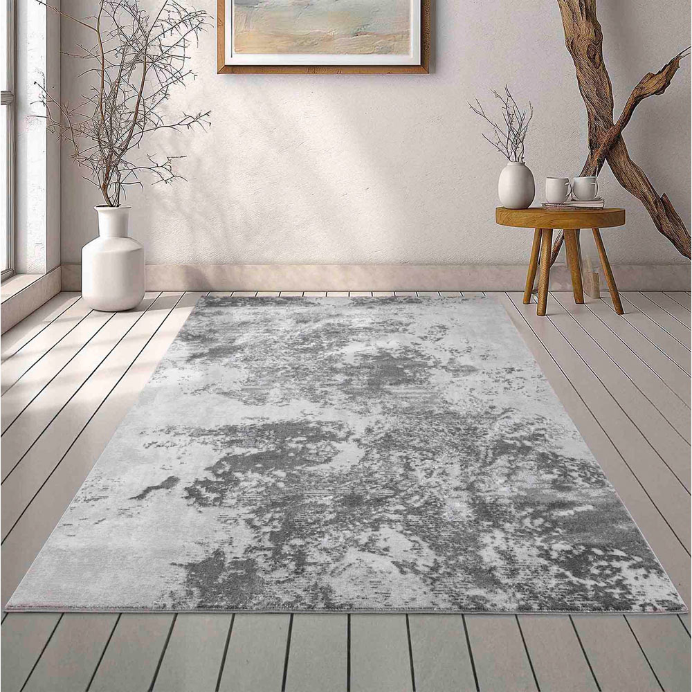 Desire Rugs Serenity Grey Abstract Sprayed Grunge Texture Rug 120 x 170cm Image 2