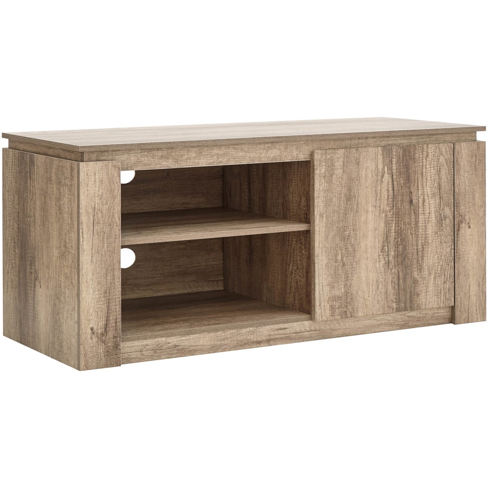 GFW Canyon Single Door 2 Shelf Grey Oak Compact TV Unit Image 2