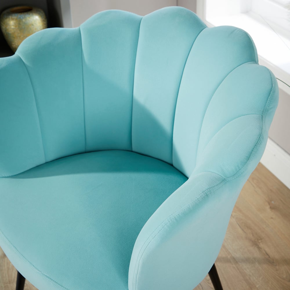 Home Source Teal Scallop Accent Chair with Black Legs Image 5