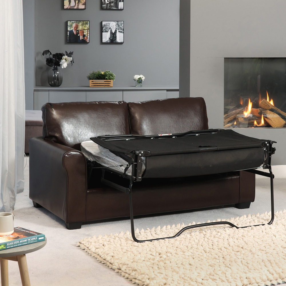 Lauderdale Double Sleeper Brown Bonded Leather Sofa Bed Image 2